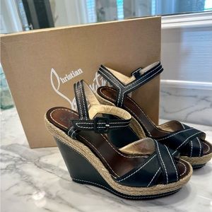 Size 38 Christian Louboutin Almeria wedges